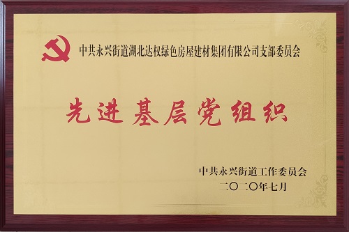 達權集團黨支部榮獲“先進基層黨組織”榮譽稱號